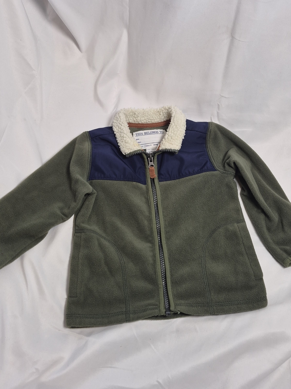 Carters Sherpa Fleece Full Zip Jacket Coat 2T Boys Preppy Gorpcore Cozy Fall